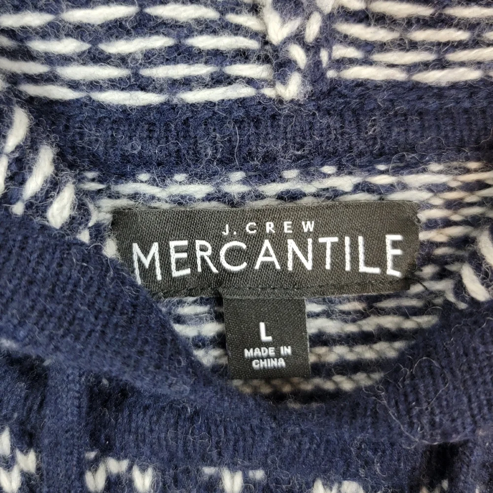 J. Crew Men's Fair Isle Wool Blend Pullover Hoodie